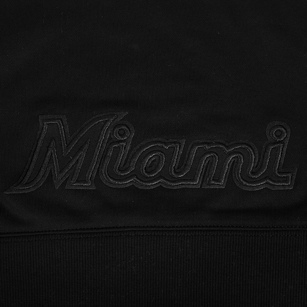 MLB MIAMI MARLINS NEUTRAL CHANDAIL À CAPUCHON COURT POUR FEMME (NOIR)