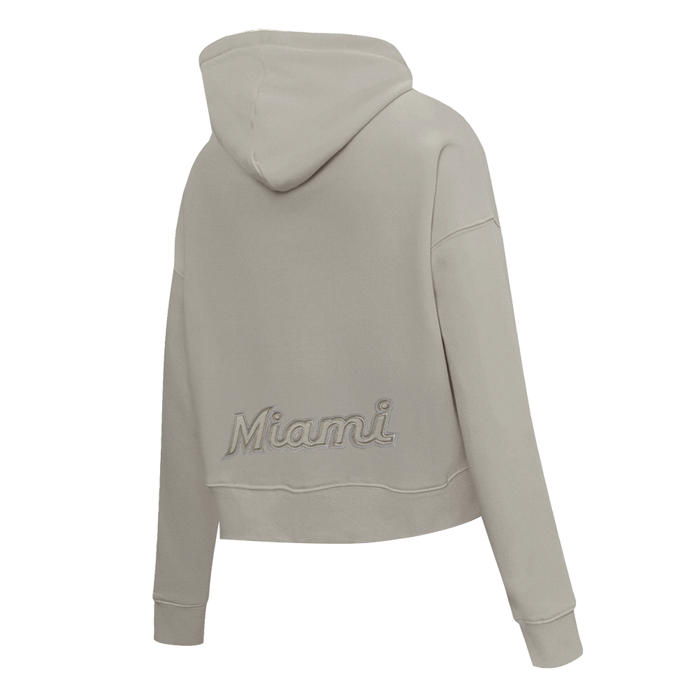 MLB MIAMI MARLINS NEUTRAL CHANDAIL À CAPUCHON COURT POUR FEMME (TAUPE)