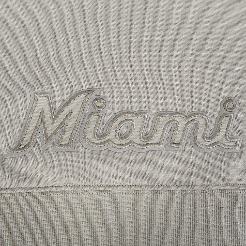 MLB MIAMI MARLINS NEUTRAL CHANDAIL À CAPUCHON COURT POUR FEMME (TAUPE)