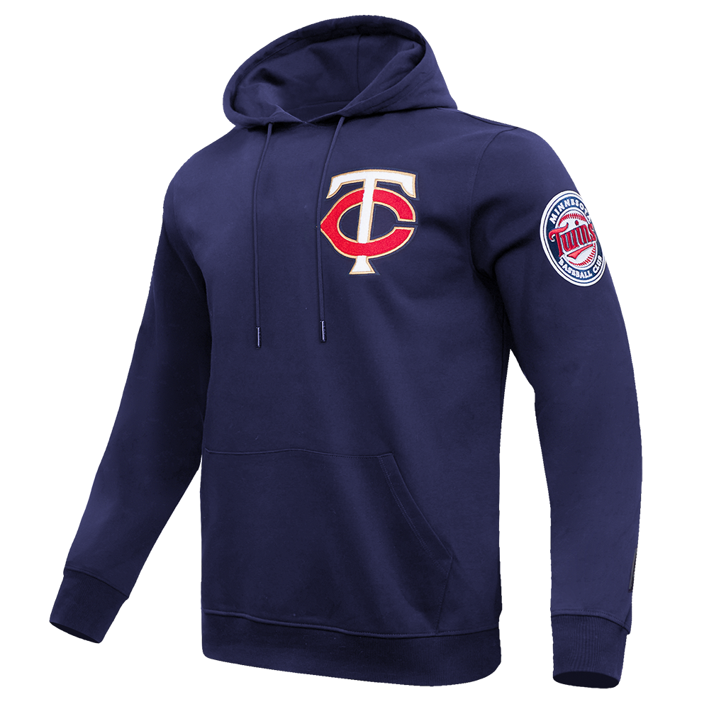 MLB MINNESOTA TWINS CLASSIC CHENILLE MEN'S PULLOVER HOODIE (MIDNIGHT NAVY)