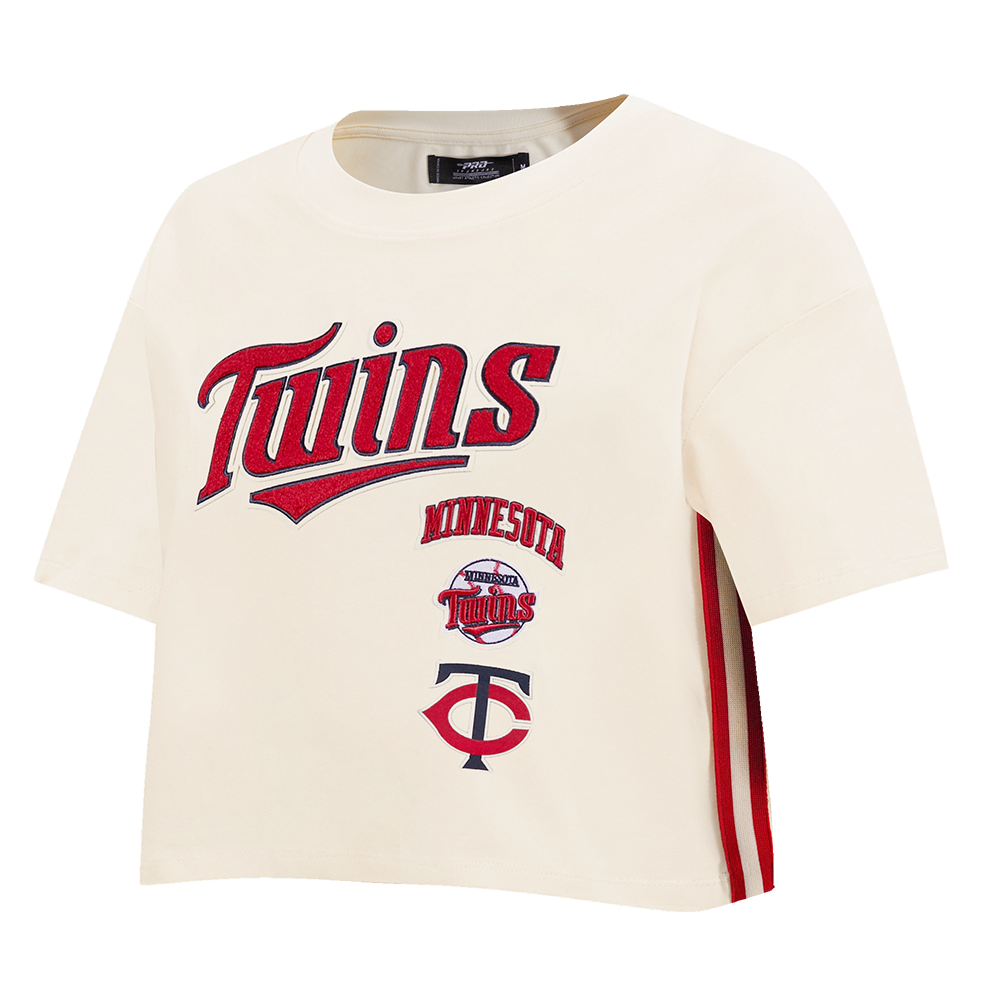 MLB MINNESOTA TWINS RETRO CLASSIC WOMEN'S BOXY TOP (EGGSHELL)