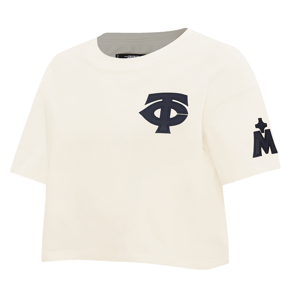 MLB MINNESOTA TWINS TRIPLE TONAL SINGLE JERSEY BOXY WOMEN'S TEE (EGGSHELL)