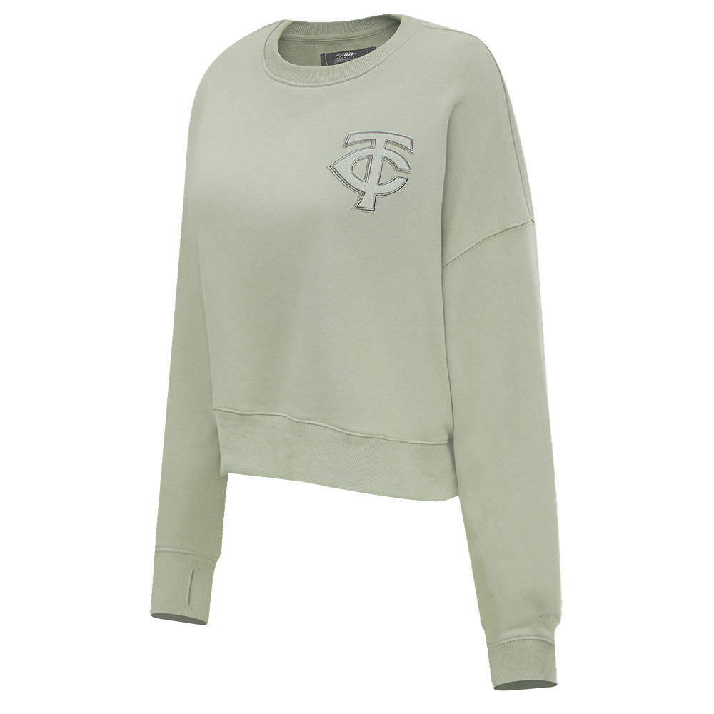 MLB MINNESOTA TWINS NEUTRAL FLEECE CREWNECK (MOSS)