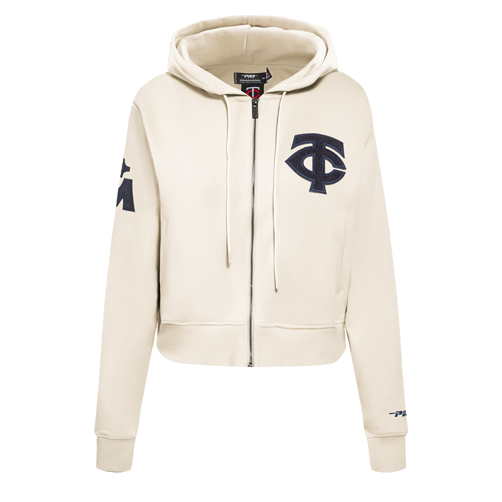 MLB MINNESOTA TWINS TRIPLE TONAL CHANDAIL À CAPUCHON EN MAILLE DOUBLE À GLISSIÈRE POUR FEMME (COQUILLE D'ŒUF)