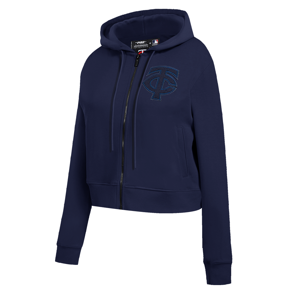 MLB MINNESOTA TWINS TRIPLE TONAL WOMEN'S DOUBLE KNIT FULL ZIP HOODIE (MIDNIGHT NAVY)