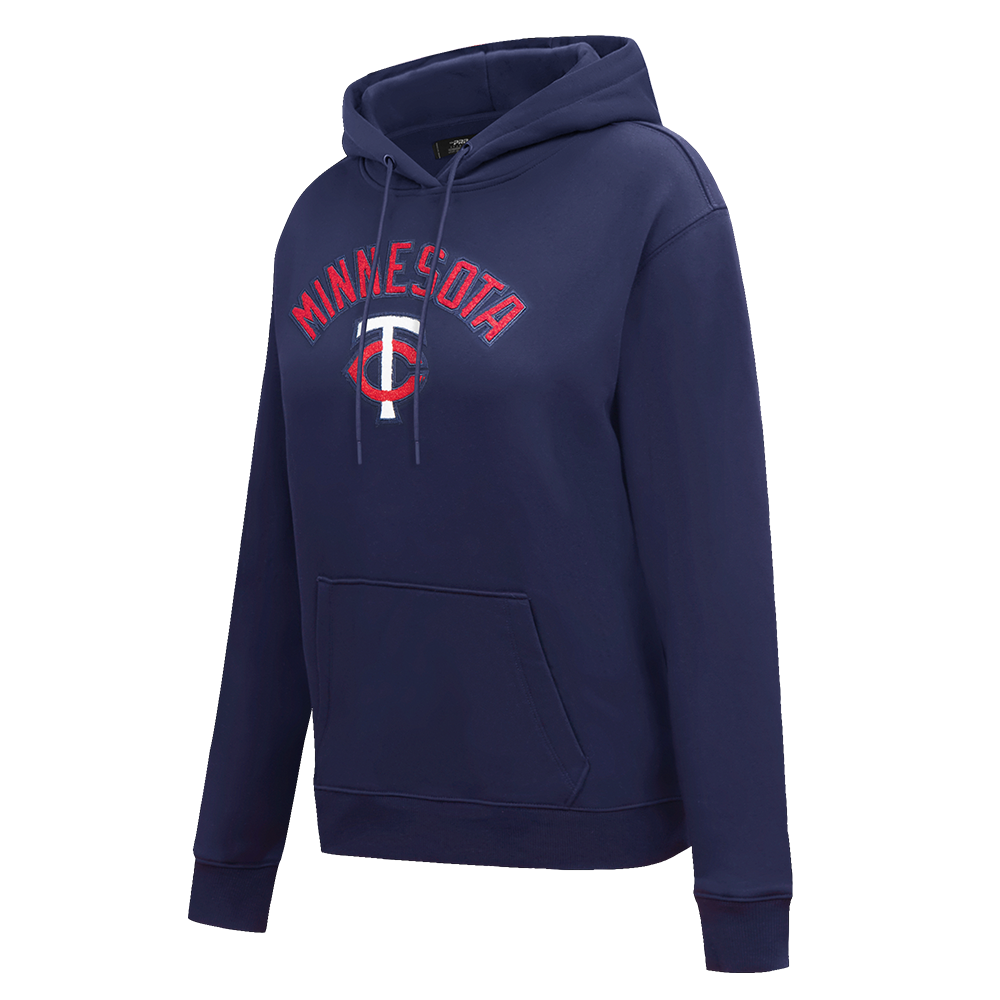 MLB MINNESOTA TWINS CLASSIC WOMEN'S FLEECE PULLOVER HOODIE (MIDNIGHT NAVY)