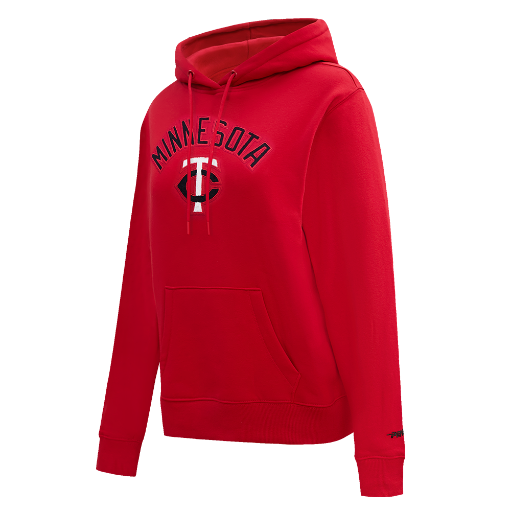 MLB MINNESOTA TWINS CLASSIC WOMEN'S FLEECE PULLOVER HOODIE (RED)
