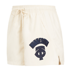 MLB MINNESOTA TWINS TRIPLE TONAL SHORT TISSÉ POUR FEMME POUR FEMME (COQUILLE D'ŒUF)