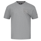 MLB NEW YORK METS NEUTRAL HAUT EN JERSEY DE COTON À ÉPAULES TOMBANTES POUR HOMME (GRIS CHINÉ FONCÉ)
