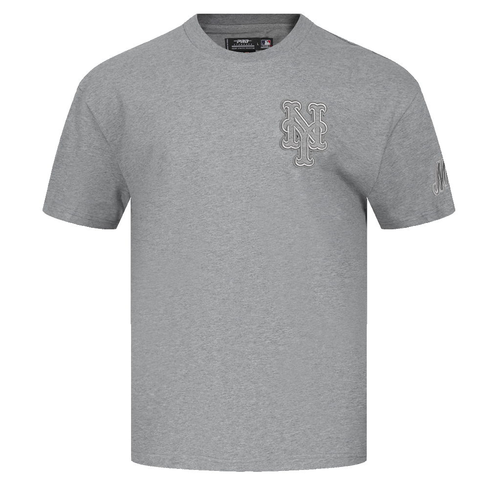 MLB NEW YORK METS NEUTRAL HAUT EN JERSEY DE COTON À ÉPAULES TOMBANTES POUR HOMME (GRIS CHINÉ FONCÉ)