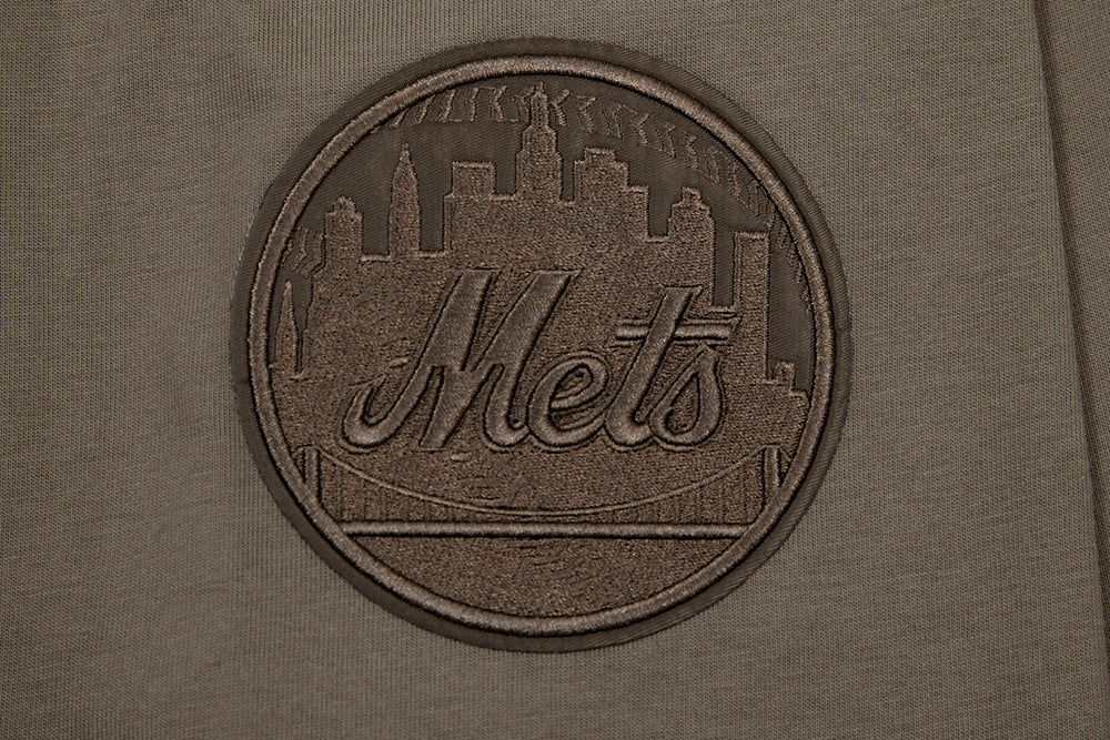 MLB NEW YORK METS NEUTRAL HAUT EN JERSEY DE COTON À ÉPAULES TOMBANTES POUR HOMME (TAUPE FONCÉ)