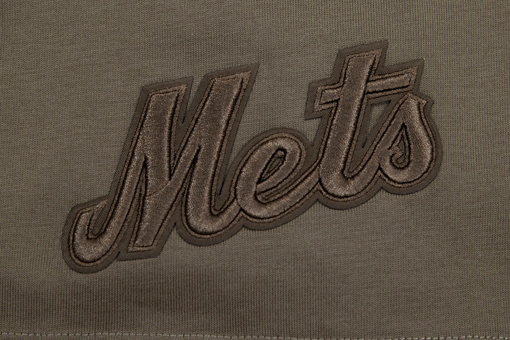 MLB NEW YORK METS NEUTRAL HAUT EN JERSEY DE COTON À ÉPAULES TOMBANTES POUR HOMME (TAUPE FONCÉ)