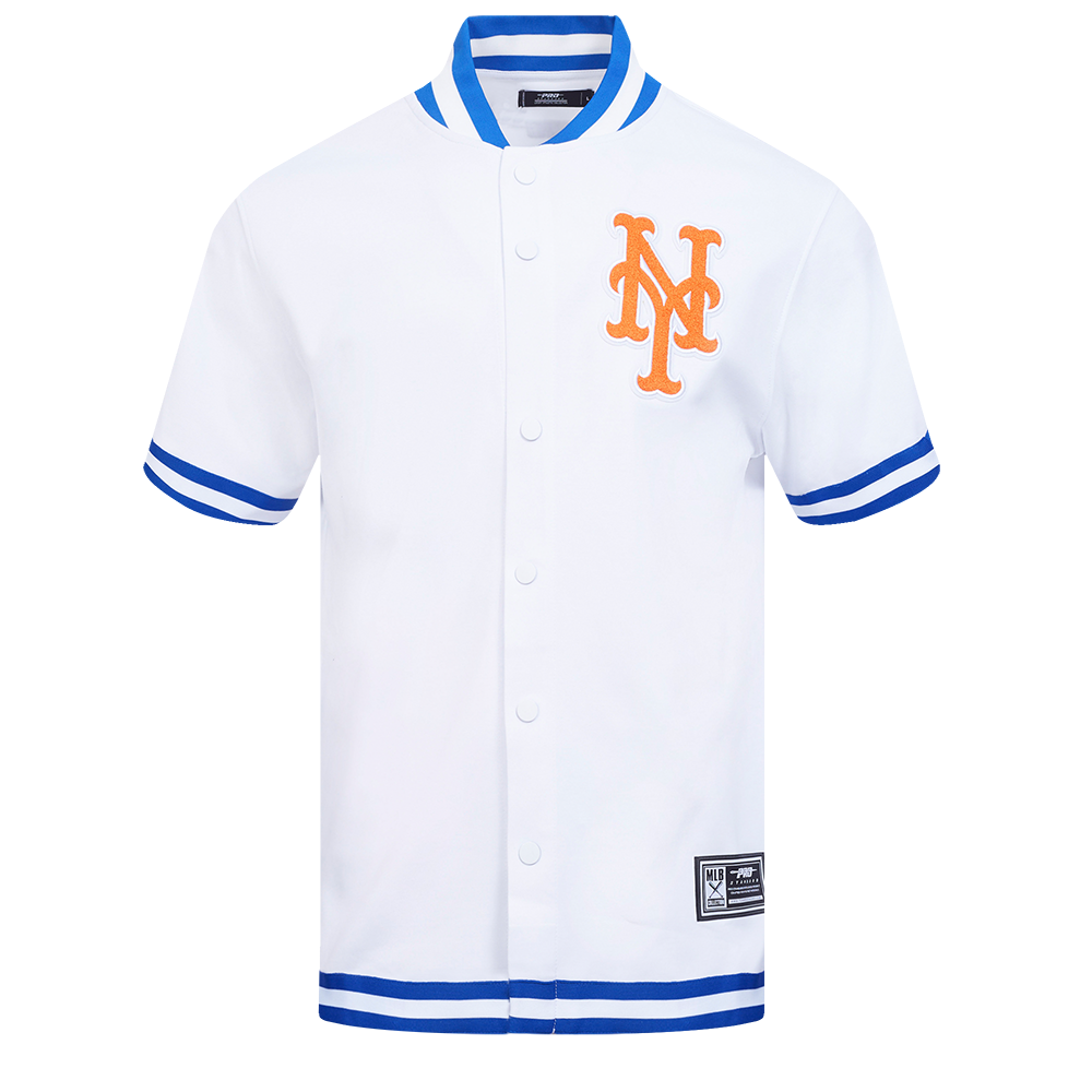 MLB NEW YORK METS SOUVENIR MEN'S WARM UP JACKET (WHITE/ROYAL BLUE)