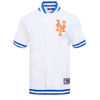 MLB NEW YORK METS SOUVENIR MEN'S WARM UP JACKET (WHITE/ROYAL BLUE)