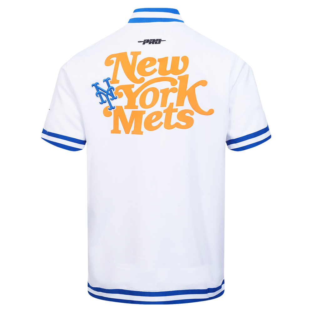 MLB NEW YORK METS SOUVENIR MEN'S WARM UP JACKET (WHITE/ROYAL BLUE)