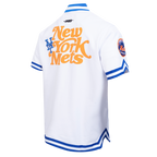 MLB NEW YORK METS SOUVENIR MEN'S WARM UP JACKET (WHITE/ROYAL BLUE)