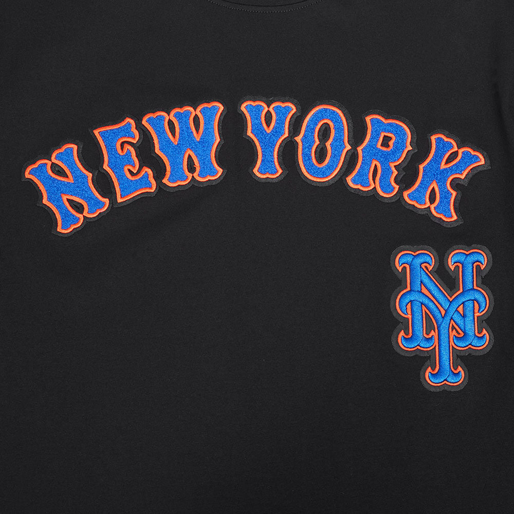 MLB NEW YORK METS CLASSIC CHENILLE HAUT EN JERSEY SIMPLE POUR HOMME (NOIR)