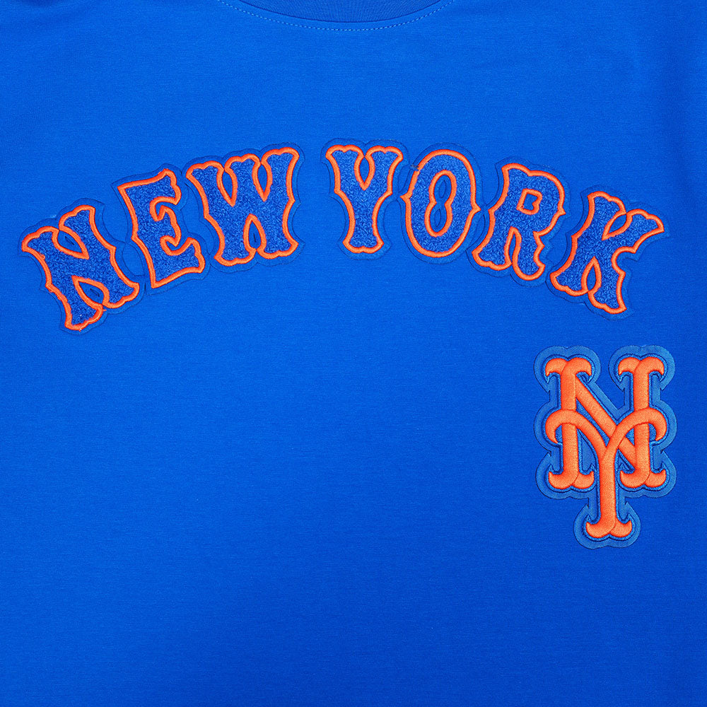 MLB NEW YORK METS CLASSIC CHENILLE HAUT EN JERSEY SIMPLE POUR HOMME (BLEU ROYAL)