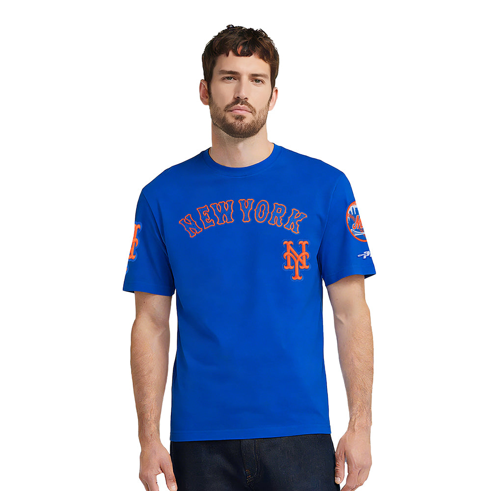 MLB NEW YORK METS CLASSIC CHENILLE HAUT EN JERSEY SIMPLE POUR HOMME (BLEU ROYAL)