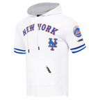 MLB NEW YORK METS CLASSIC CHENILLE CHANDAIL À CAPUCHON À MANCHES COURTES POUR HOMME (BLANC/BLEU ROYAL)