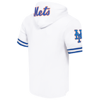 MLB NEW YORK METS CLASSIC CHENILLE CHANDAIL À CAPUCHON À MANCHES COURTES POUR HOMME (BLANC/BLEU ROYAL)