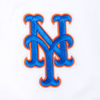 MLB NEW YORK METS CLASSIC CHENILLE CHANDAIL À CAPUCHON À MANCHES COURTES POUR HOMME (BLANC/BLEU ROYAL)