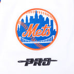 MLB NEW YORK METS CLASSIC CHENILLE CHANDAIL À CAPUCHON À MANCHES COURTES POUR HOMME (BLANC/BLEU ROYAL)