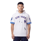 MLB NEW YORK METS CLASSIC CHENILLE CHANDAIL À CAPUCHON À MANCHES COURTES POUR HOMME (BLANC/BLEU ROYAL)