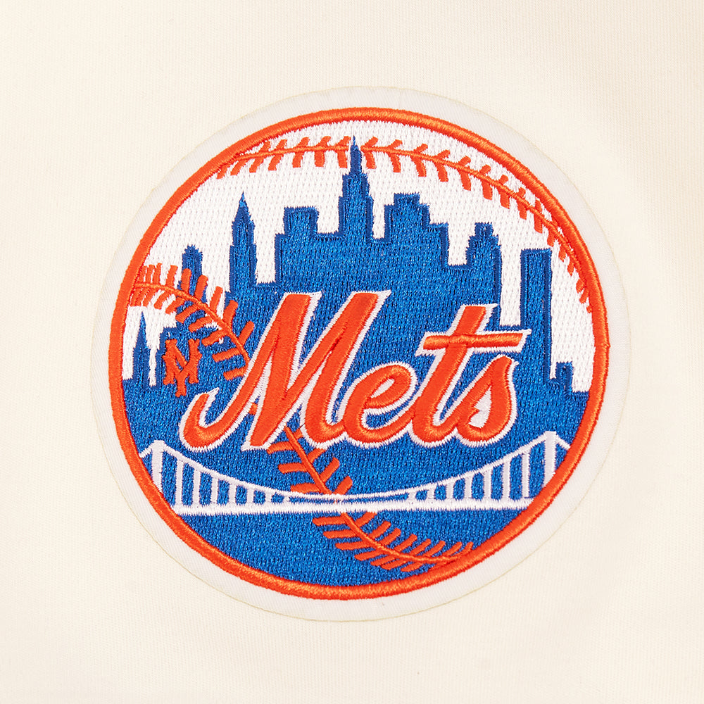 MLB NEW YORK METS RETRO CLASSICS HAUT EN MAILLE DOUBLE POUR HOMME (COQUILLE D'ŒUF/BLEU ROYAL)
