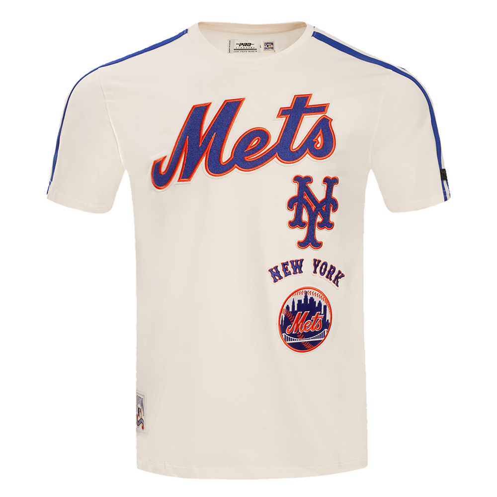 MLB NEW YORK METS RETRO CLASSIC HAUT À RAYURES POUR HOMME (COQUILLE D'ŒUF/BLEU ROYAL)