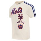 MLB NEW YORK METS RETRO CLASSIC HAUT À RAYURES POUR HOMME (COQUILLE D'ŒUF/BLEU ROYAL)