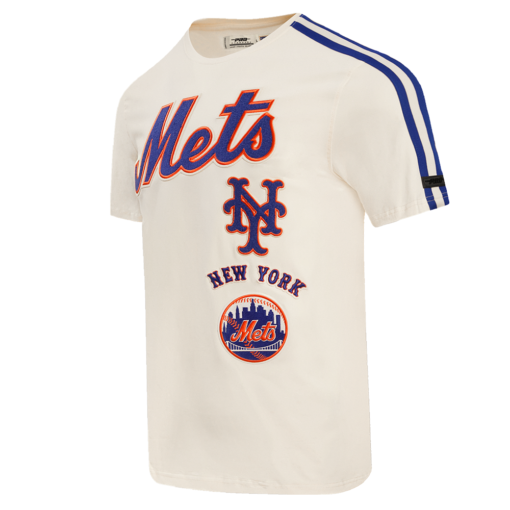 MLB NEW YORK METS RETRO CLASSIC MEN'S STRIPED TOP (EGGSHELL/ ROYAL BLUE)