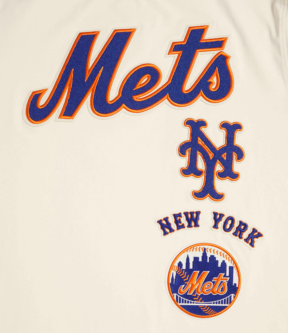 MLB NEW YORK METS RETRO CLASSIC HAUT À RAYURES POUR HOMME (COQUILLE D'ŒUF/BLEU ROYAL)