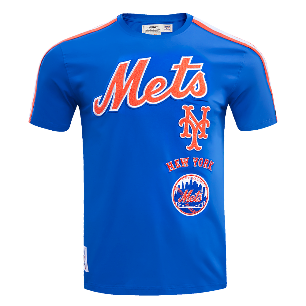 MLB NEW YORK METS RETRO CLASSIC HAUT À RAYURES POUR HOMME (BLEU ROYAL/ORANGE)