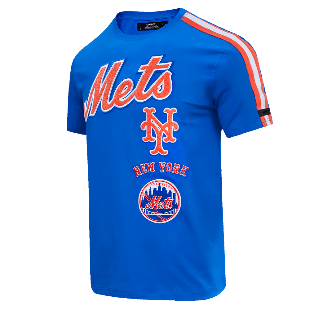MLB NEW YORK METS RETRO CLASSIC HAUT À RAYURES POUR HOMME (BLEU ROYAL/ORANGE)