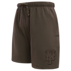 MLB NEW YORK METS NEUTRAL SHORT EN MOLLETON POUR HOMME POUR HOMME (TAUPE FONCÉ)