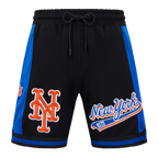 MLB NEW YORK METS SCRIPT TAIL SHORT EN MAILLE DOUBLE 2.0 POUR HOMME (NOIR/BLEU ROYAL/NOIR)