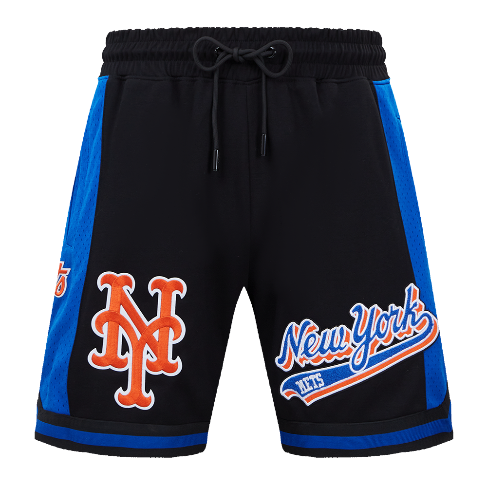 MLB NEW YORK METS SCRIPT TAIL SHORT EN MAILLE DOUBLE 2.0 POUR HOMME (NOIR/BLEU ROYAL/NOIR)