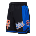 MLB NEW YORK METS SCRIPT TAIL SHORT EN MAILLE DOUBLE 2.0 POUR HOMME (NOIR/BLEU ROYAL/NOIR)
