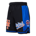 MLB NEW YORK METS SCRIPT TAIL SHORT EN MAILLE DOUBLE 2.0 POUR HOMME (NOIR/BLEU ROYAL/NOIR)