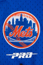 MLB NEW YORK METS SCRIPT TAIL SHORT EN MAILLE DOUBLE 2.0 POUR HOMME (NOIR/BLEU ROYAL/NOIR)