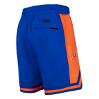 MLB NEW YORK METS SCRIPT TAIL SHORT EN MAILLE DOUBLE 2.0 POUR HOMME (BLEU ROYAL/ORANGE)