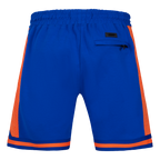 MLB NEW YORK METS SCRIPT TAIL SHORT EN MAILLE DOUBLE 2.0 POUR HOMME (BLEU ROYAL/ORANGE)
