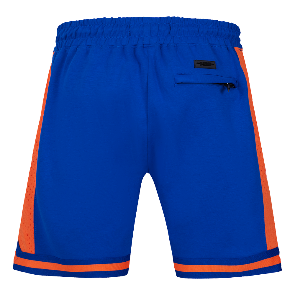 MLB NEW YORK METS SCRIPT TAIL SHORT EN MAILLE DOUBLE 2.0 POUR HOMME (BLEU ROYAL/ORANGE)