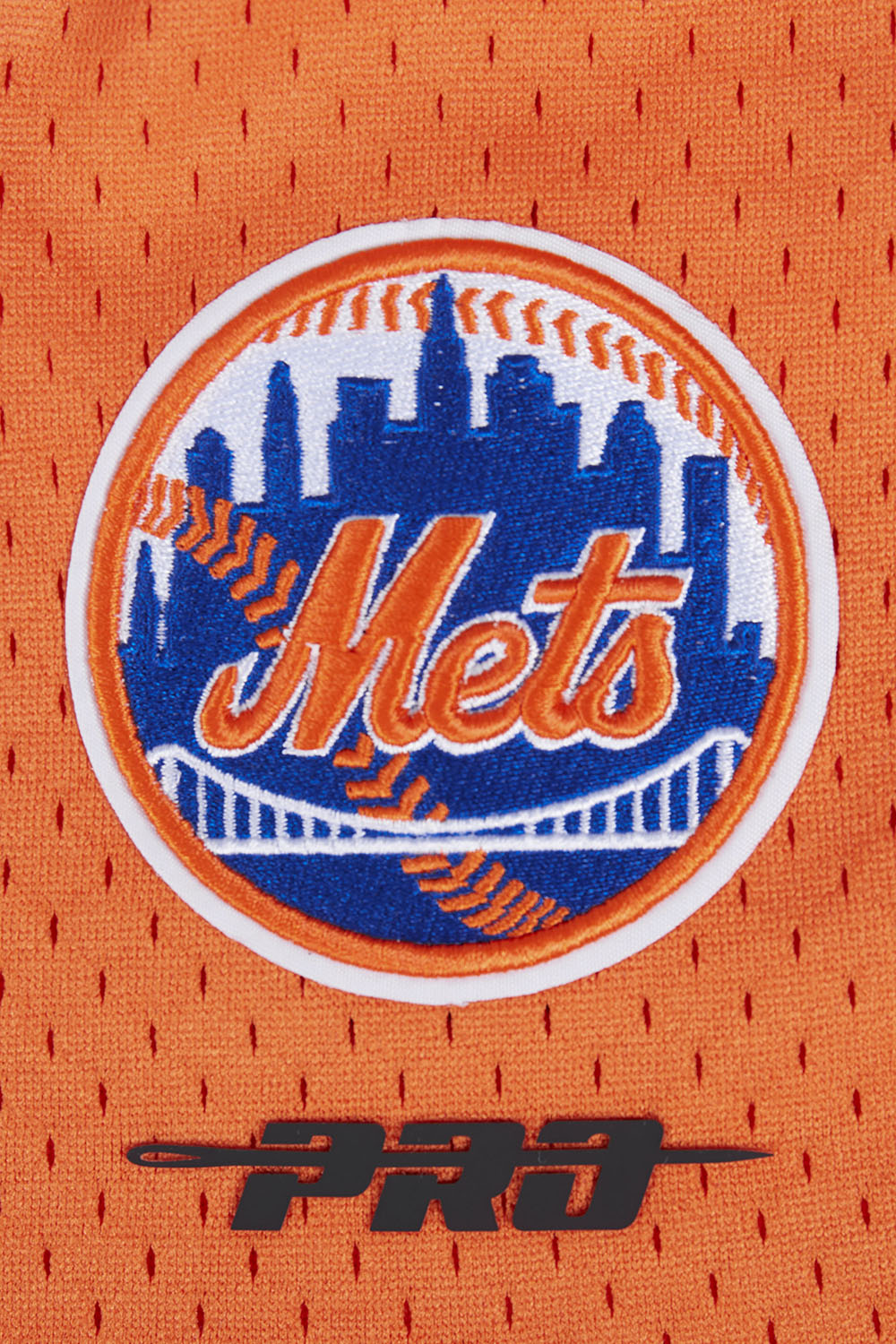 MLB NEW YORK METS SCRIPT TAIL SHORT EN MAILLE DOUBLE 2.0 POUR HOMME (BLEU ROYAL/ORANGE)