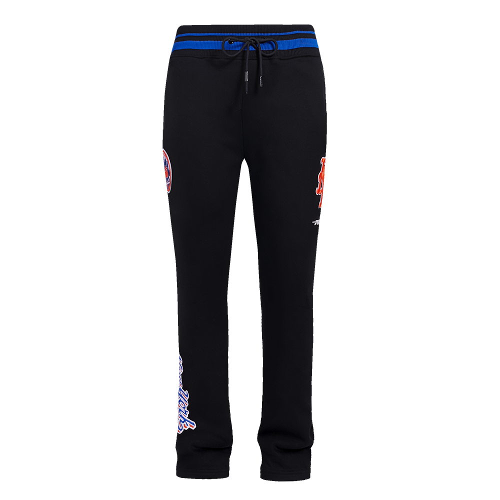 MLB NEW YORK METS SCRIPT TAIL MEN'S RIB FLC SWEATPANT (BLACK/ROYAL BLUE/BLACK)