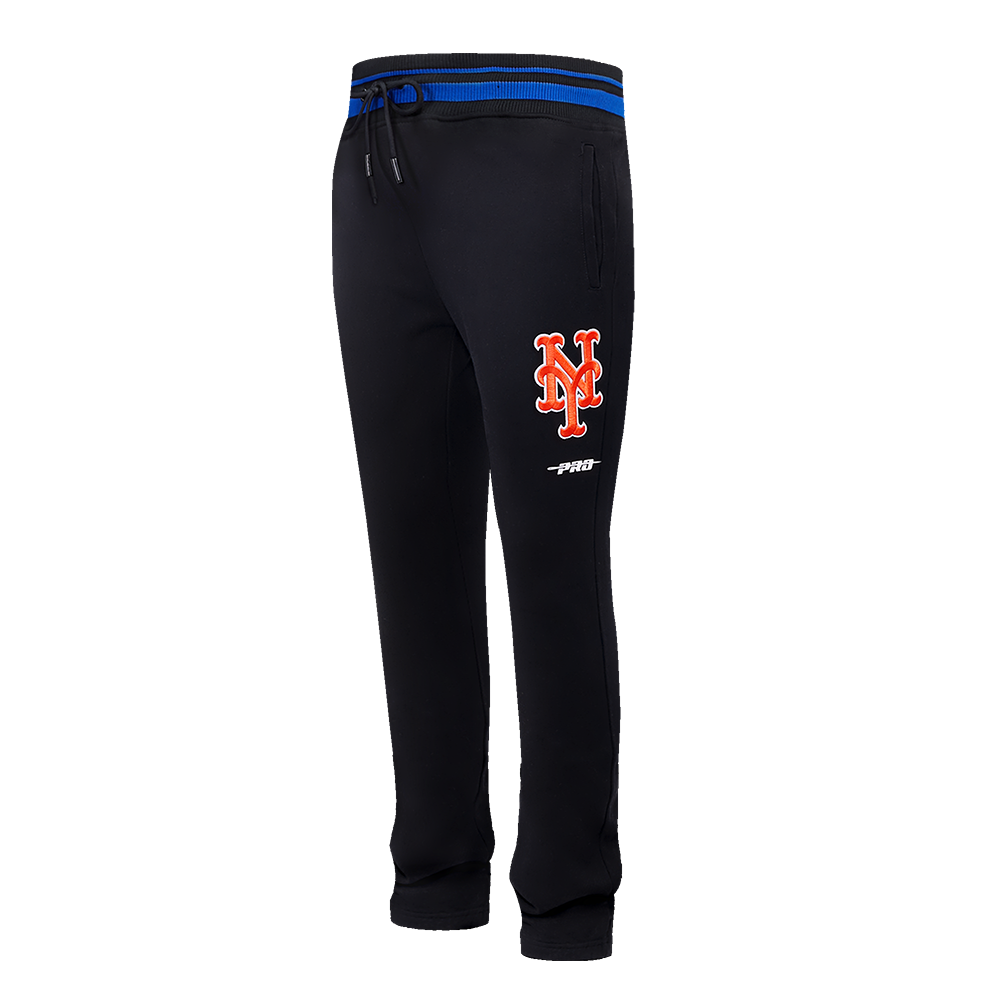 MLB NEW YORK METS SCRIPT TAIL PANTALON OUATÉ EN MOLLETON CÔTELÉ POUR HOMME (NOIR/BLEU ROYAL/NOIR)