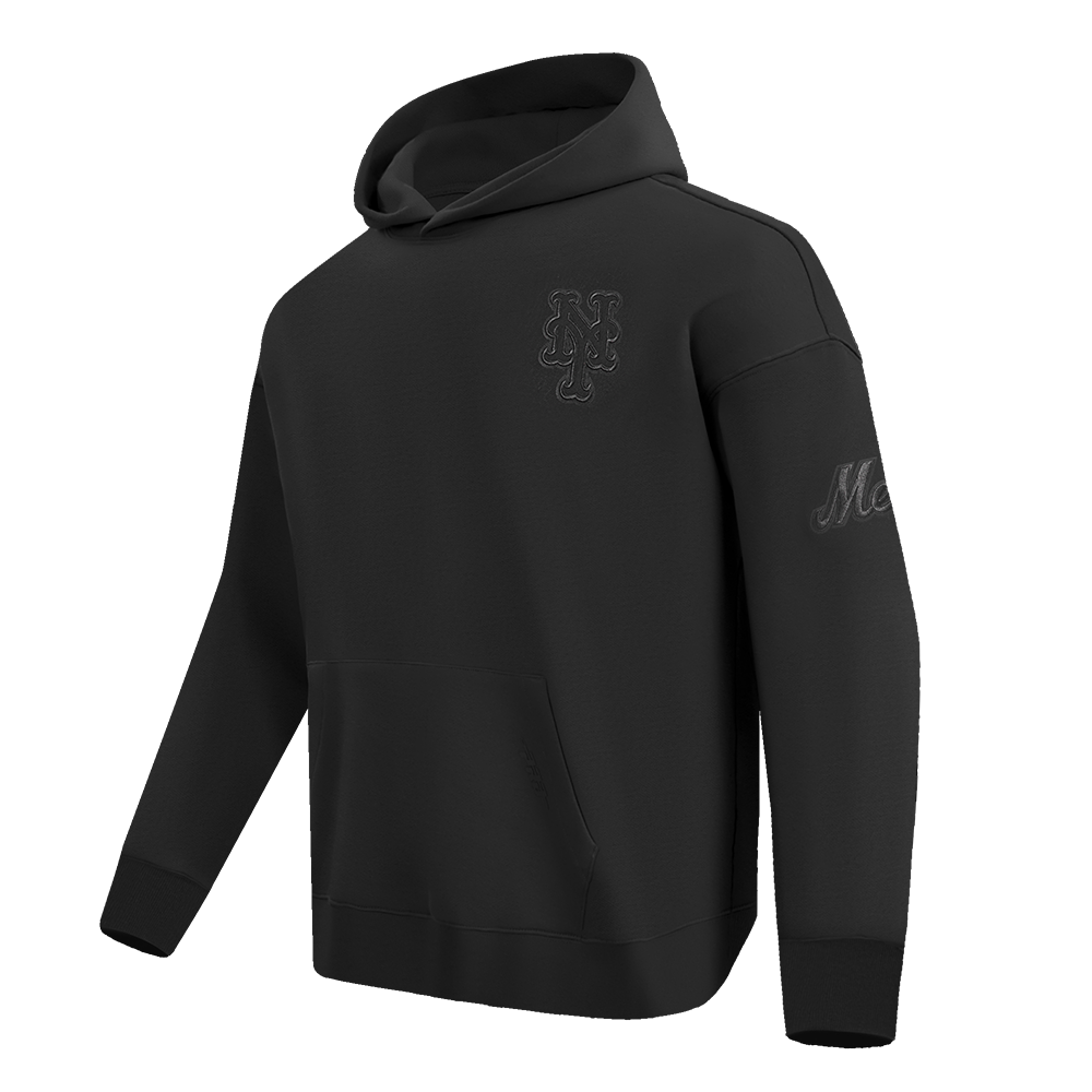 MLB NEW YORK METS NEUTRAL MEN'S  DROP SHOULDER FLC PO HOODIE (BLACK)