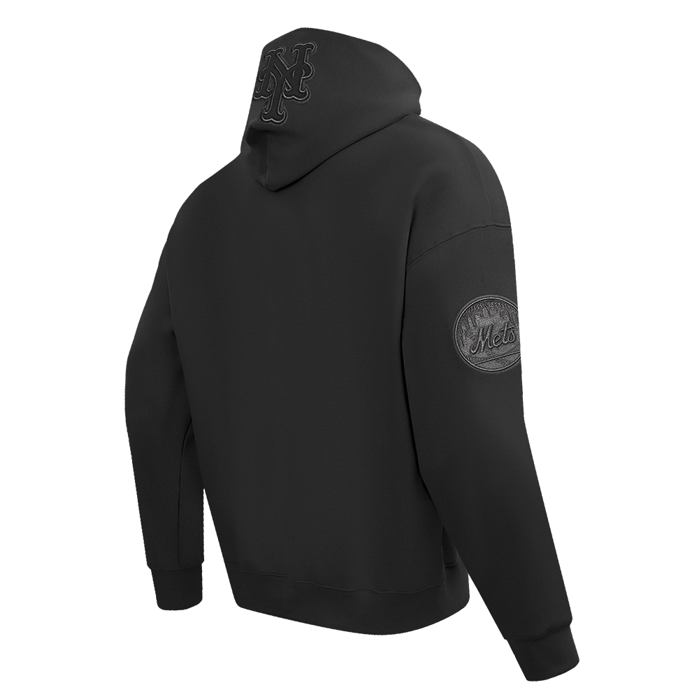 MLB NEW YORK METS NEUTRAL MEN'S  DROP SHOULDER FLC PO HOODIE (BLACK)