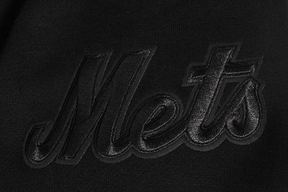 MLB NEW YORK METS NEUTRAL MEN'S  DROP SHOULDER FLC PO HOODIE (BLACK)